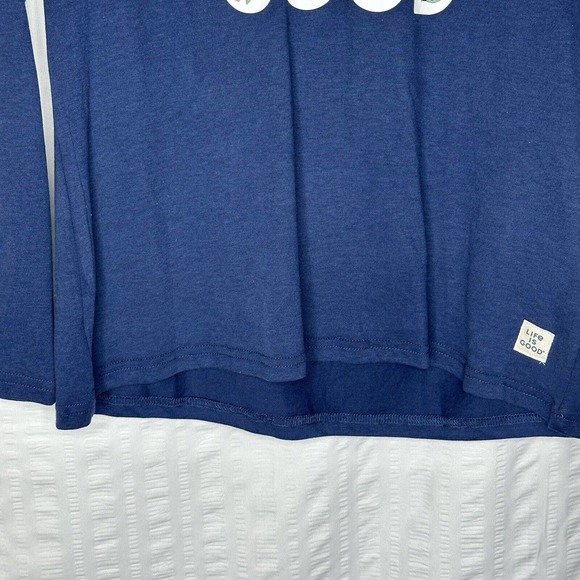 Life Is Good Sleep Shirt Womens Medium Blue NEW Logo Long Sleeve V Neck - Picture 3 of 11